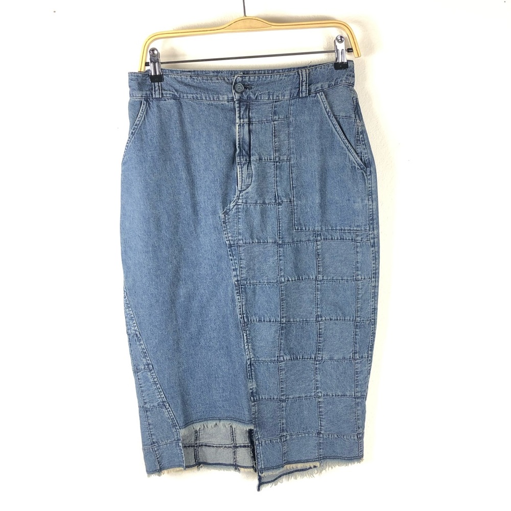 Anthro Amadi Made in USA Medium Jean Cotton Skirt